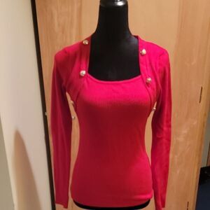 NWOT Elegant Red Women's Top sz L/XL